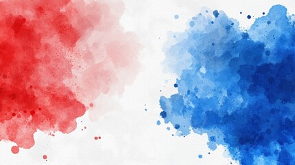Abstract Red and Blue Watercolor Wash Background Texture
