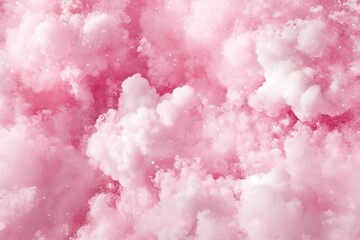 Fototapeta premium Fantasy sky with sugar cotton pink pastel clouds in a dreamy background with generative ai