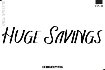Special Offer Typography Text Script Lettering Design Huge Savings