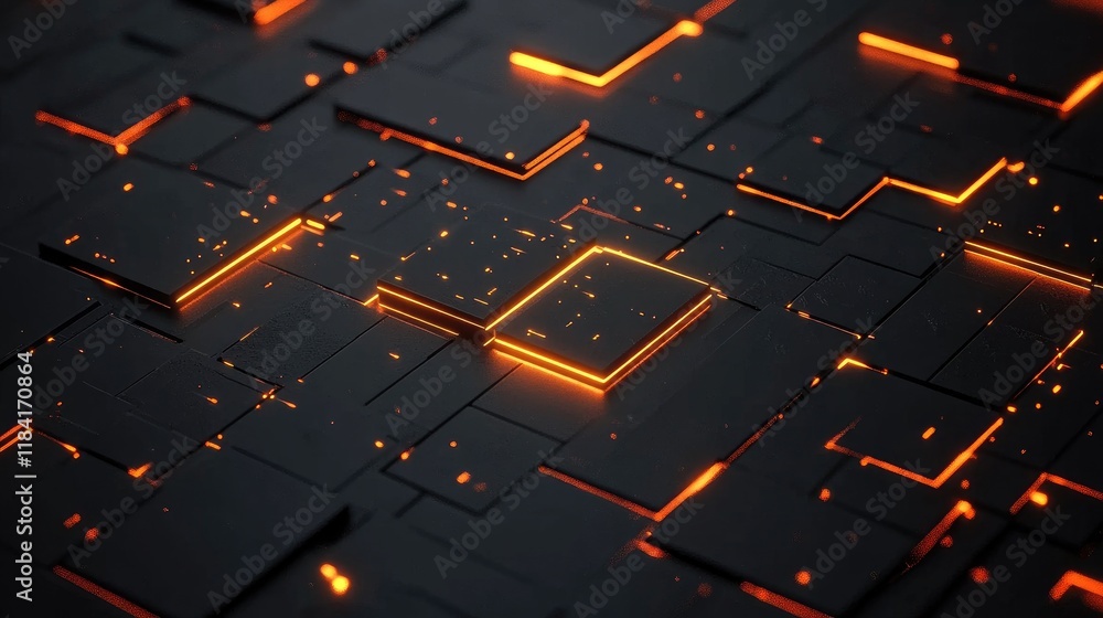 Aufkleber minimalistic glowing waveforms on a sleek black background, symbolizing data and innovation.