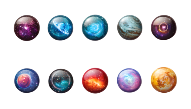 Cosmic-Themed Button Collection