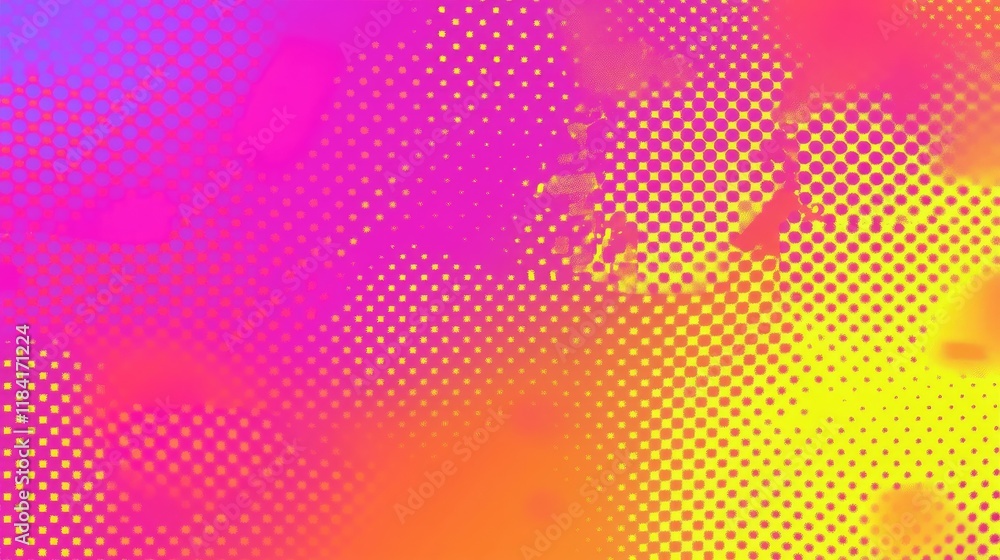 Poster minimalist gradient background with digital network patterns in vibrant neon colors.