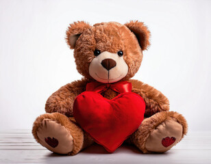 Obraz premium valantines teddy day in the white background studio shot