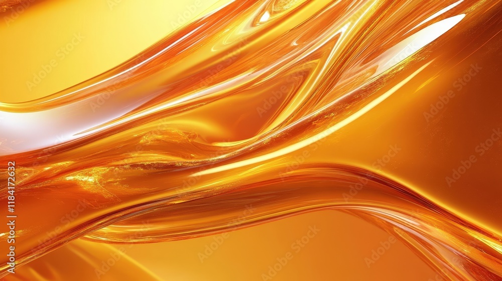 Aufkleber the most realistic photographic representation of flowing orange liquid with smooth textures and bri