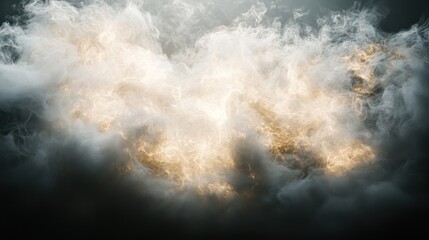 Naklejka premium Golden Light Emitting from a Smoky Abstract Cloud