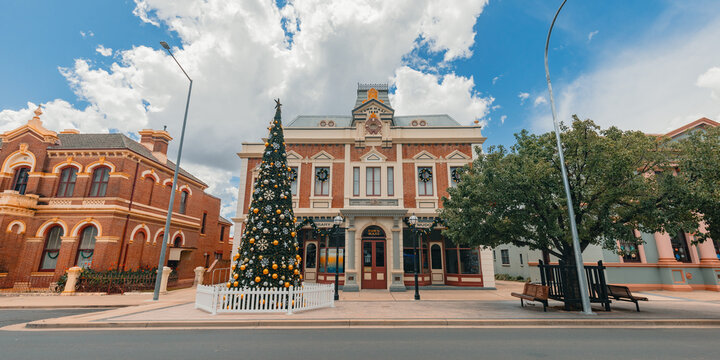Large Christmas tree on display in the town centre of Mudgee NSW