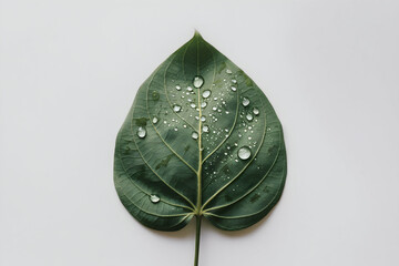 Green leaf, water droplets fresh simplicity highlights eco friendly message