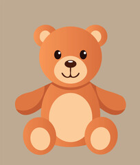 Fototapeta premium Cute Teddy Bear with Bow Vector Illustration