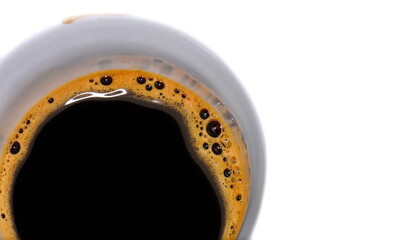 Coffee background. Close up of coffee foam. coffee cup