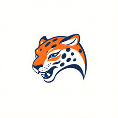 Obraz premium Simple leopard head illustration. Leopard head badge emblem logo icon isolated on white 