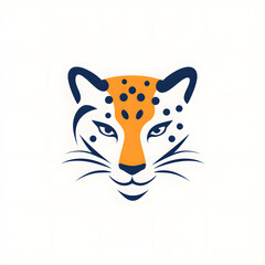 Simple leopard head illustration. Leopard head badge emblem logo icon isolated on white	