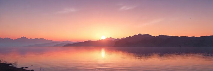 Fototapeta premium Soft and subtle gradient background that reflects the beauty of a morning sunrise, serene atmosphere, warm colors
