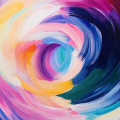 Fototapeta premium Abstract vibrant swirl painting. Colorful, dynamic artwork with fluid brushstrokes. Perfect for modern interiors and design projects.