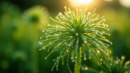 Lush Green Foliage Illuminated by Warm Sunlight in a Natural Setting

