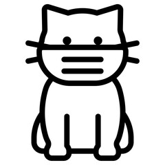 마스크를 쓴 고양이 아이콘