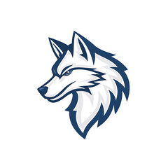 Obraz premium Simple wolf head illustration. Wolf head badge emblem logo icon isolated on white 