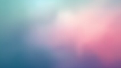 Obraz premium Dreamy Pastel Gradient Background, Soft Pink, Blue, Purple Blend in Teal Atmosphere - Abstract Texture for Design