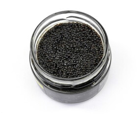 Black Caviar Isolated, Sturgeon, Sevruga, Beluga Caviare, Luxury Seafood, Expensive Gourmet...