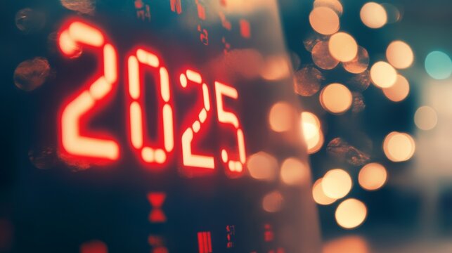 Happy new year 2025. Close up calendar concept.