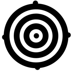 Black and white target dart board.