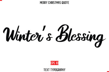 Merry Christmas Quote in Cursive Text Typography Winter’s Blessing