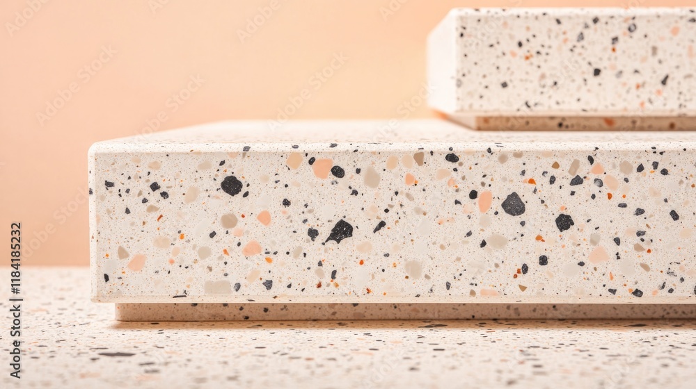 Poster textured surfaces showcase unique speckled patterns and soft pas