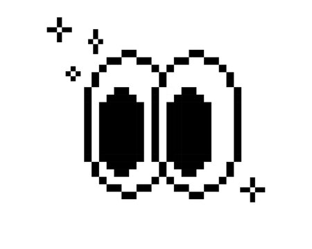 Eye pixel art icon. Y2k pixel smile eyes look away. Emoji. Retro sticker. Editable pixel vector black element. Game abstract element. Bold and groovy geometric shape for collage, poster. Mood of 90s