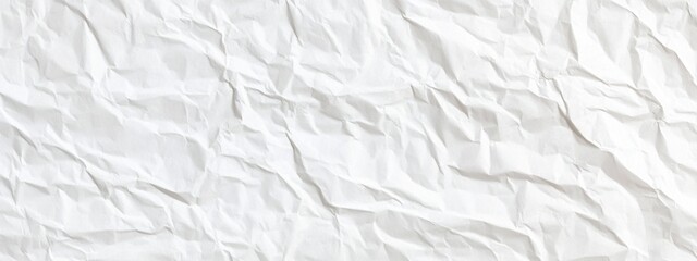 Crumpled white paper texture background ideal for design and template creation with ample copy space for versatile applications
