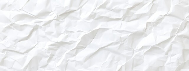 Obraz premium Crumpled white paper texture background for minimalistic design and illustration with intricate folds and shadows