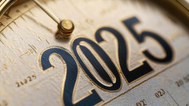 Happy new year 2025. Close up calendar concept.
