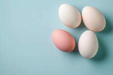 Soft pastel tones highlight unique eggs arranged harmoniously on