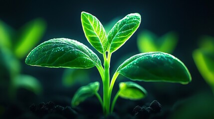 3D illustration depicting the process of transpiration, with water moving from roots to leaves.