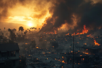 Palm Tree Hills Neighborhood Burning