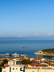 Fototapeta premium aerial view of the city by the sea