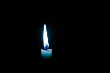 Blue Candle Light Isolated with blue and black background.