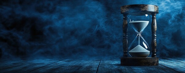 Naklejka premium Hourglass: Time's Passage, Sands of Eternity, Mysterious and Dark Ambiance