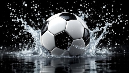 Fototapeta premium Kicking off the Game: Soccer Ball for Sports Enthusiasts
