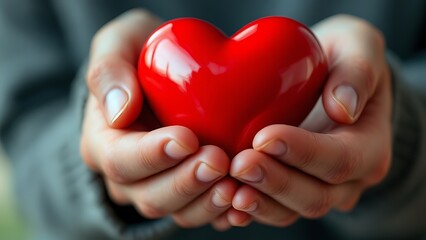 Fototapeta premium Love in Hand: A Heartfelt Donation Gesture