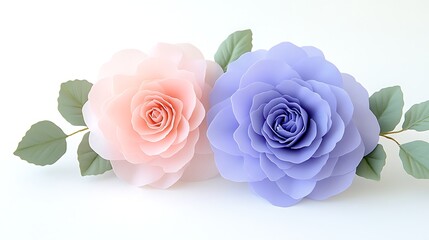 Fototapeta premium Pastel Paper Roses Floral Craft Wedding Decor DIY Flowers