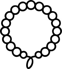 Obraz premium Beads string in outline icon style, art and design theme.