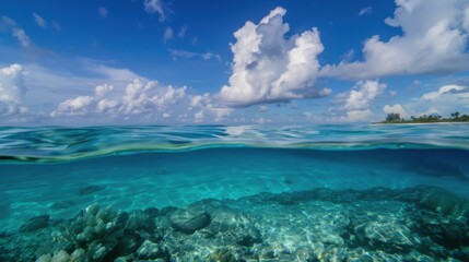 Viewing the Dark Blue Ocean Surface from Underwater