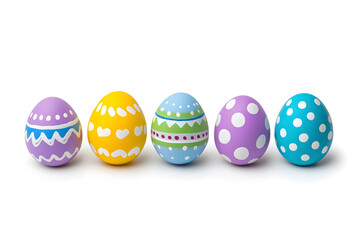 Obraz premium Colorful easter eggs collection isolated on white background