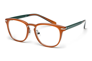 Classic, black-rimmed eyeglasses mock up isolated on white background