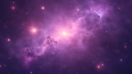Obraz premium Vibrant Purple Nebula, Cosmic Galaxy Scene, Stars and Nebulae Background Image