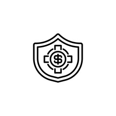 Insurance Shield line icon. Universal creative premium symbol. Vector sign icon logo template. Vector illustration