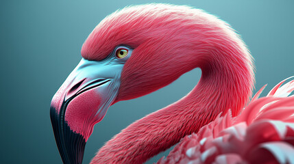 Obraz premium pink flamingo portrait