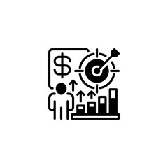 Financial Goal line icon. Universal creative premium symbol. Vector sign icon logo template. Vector illustration