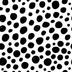Small dash seamless pattern. Abstract background with doodle circles, black and white texture. Minimalist design, perfect for digital projects, prints, packaging, and scrapbooking. Vector illustration