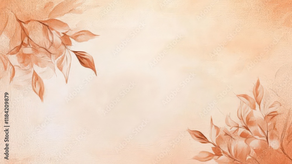 Poster delicate abstract background with soft peach leaves and subtle textures for elegant design projects 