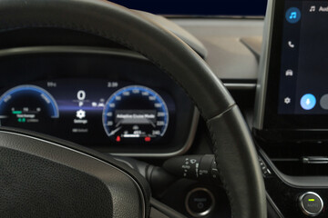 Detail of a car interior, selective focus
